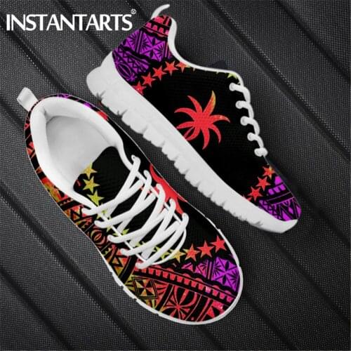 INSTANTARTS New Gradient Color Micronesian Reggae Color Version Prints Flat Shoes for Women Comfortable Casual Sneaker Zapatos