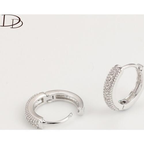 Chic Hoop small Earrings For Women AAA Zircon silver color brinco vintage boucle d'oreille fashion jewelry oorbellen DDe018