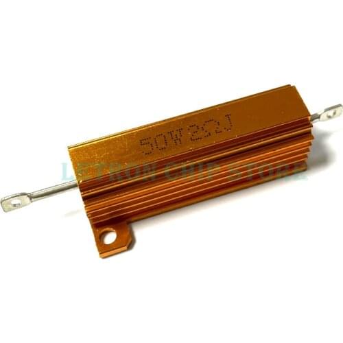1PCS 50W Aluminum Power Metal Shell Case Wirewound Resistor 0.1 ~ 100K 1 2 3 4 5 6 8 10 50 100 500 1K 5K 10K ohm RX24 RX24-50W