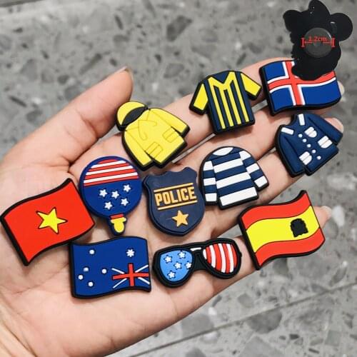 11PCS PVC Cute Cartoon Country Flag Fridge Magnetic Sticker Glasses Police Badge England Refrigerator Magnets Souvenir Gifts