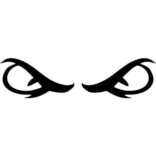 15.2*3.9CM Fashion EVIL EYE Car Sticker Interesting Motorcycle Vinyl Decals Black/Silver C7-1127