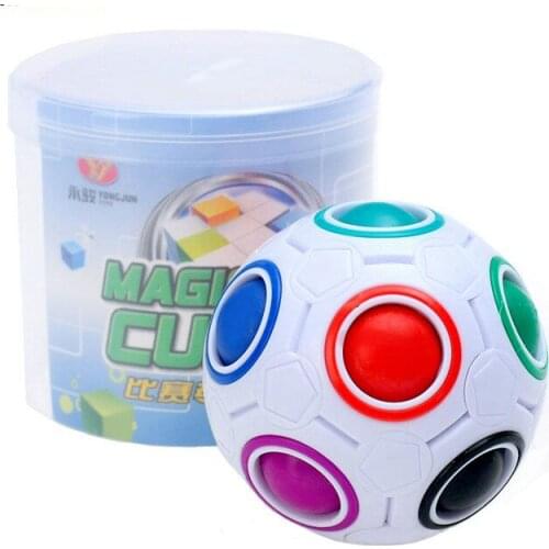 2018 1Pc Creative Magic Cube Speed Rainbow Puzzles Ball Football Educational Learning Toys for Children Adult Kids Toys