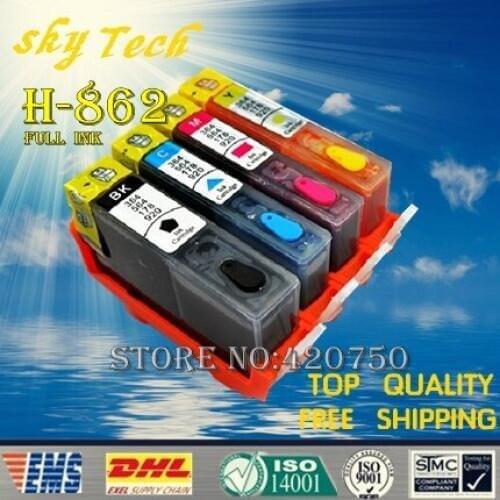 4PK Full Ink Refillable Cartridge suit for HP862XL ,suit for HP B8550 B8553 B8558 C5300 C5324 C5370 6500 etc , With ARC Chip
