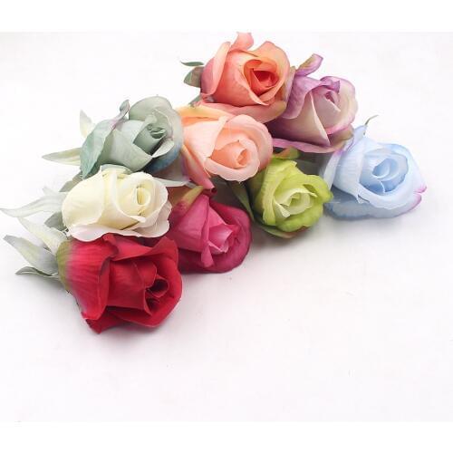 5pcs/lot 7cm Artificial Flower Tulip Silk Head For Wedding Decoration DIY Scrapbooking Handmade Craft Accessories Wreath Flower