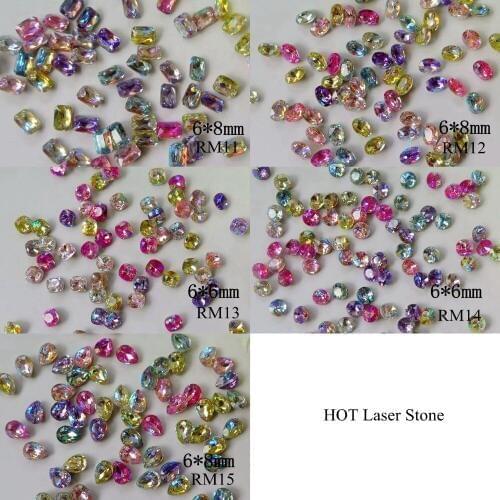 5pcs Cute High Quality Mixed-Laser-Color Point-back Crystal Gem Stone Nail Art Gem RM11-15