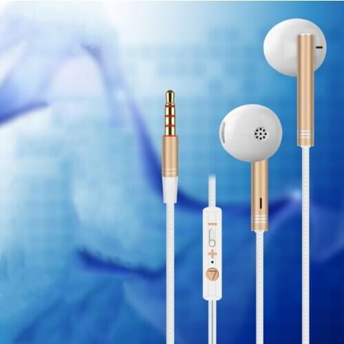 Aluminum alloy tuning with mic earphones fashion in-ear mobile phone wired earphones