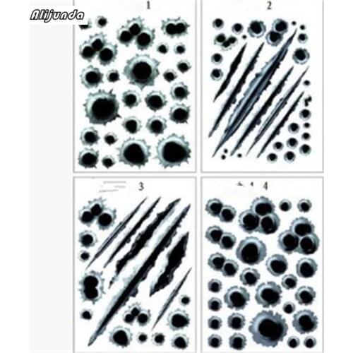 Car sideways Stickers s 3D bullet hole Funny inscriptions Auto moto decorations Stickers styling cars