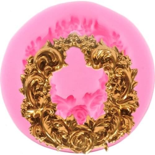 Baroque Relief Wreath Silicone Mold Wedding Lace Cake Border Fondant Molds Cake Decorating Tools Candy Chocolate Gumpaste Moulds