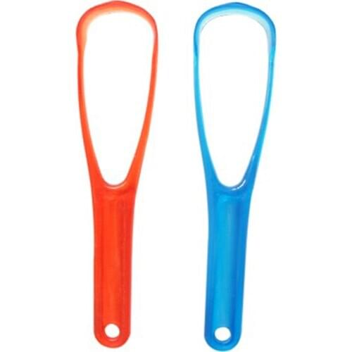 Safety Tongue Coating Cleaning Brush Both Sides Fresh Breath Tongue Scraper for Home Personal Oral Dental Care Health