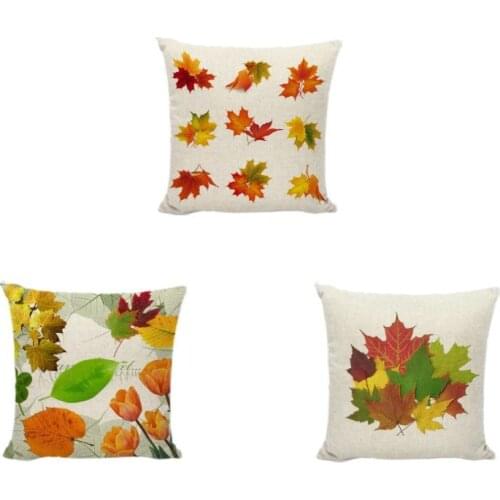 Cushion Covers Fashion Red Maple Leaf Fall Print Home Decor Yard Garden Camping Chair Outdoor Sofa Seat Yellow Leaf Pillow Cases