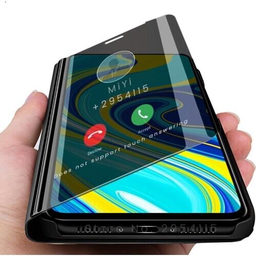 Covers on redmi notes 9 s case smart mirror case for xiaomi redmi note 9s readmi note9s redmy redme not s9 nota 9s stand coque
