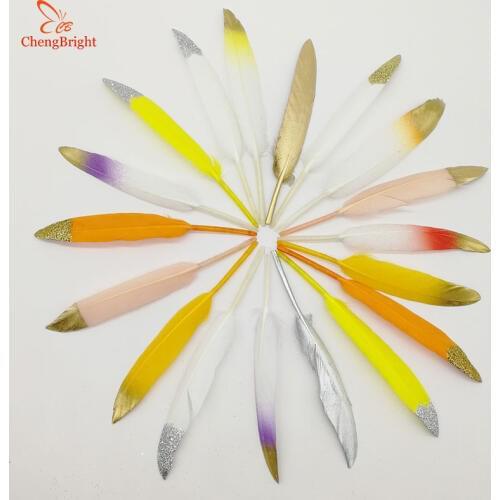 CHENGBRIGHT 100Pcs Duck Feathers 10-15CM/4-6inch DIY Beautiful Jewelry Wedding Decorations Plumes Duck Goose Pheasant Feather
