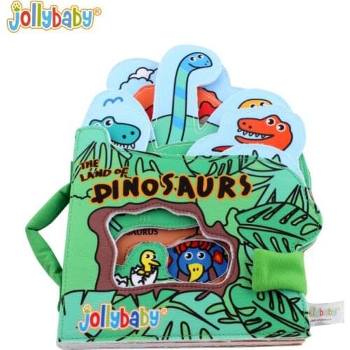 Baby Cloth Book Toddler Toy Cartoon Dinosaur Early Education Tear-proof Parent-child Suitable 0-36 Months Newborn Gift Jollybaby