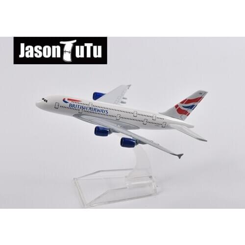 JASON TUTU 16cm British Airways Airbus A380 Airplane Model Plane Model Aircraft Diecast Metal 1/400 Scale Planes Dropshipping