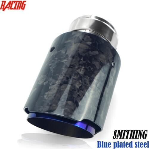 Genuine hot sale Car glossy Forged Carbon Muffler Tip Exhaust System Universal Stainless blue Exhaust Mufflers For Akrapovic