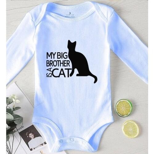Cat Printing Big Brother Fall Clothes for Toddler Girls new born Baby Winter Rompers Toddler Girls Fall Costume Boy Clothing
