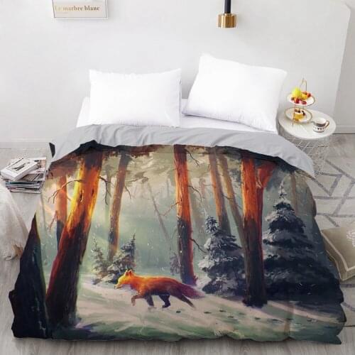 1 Pcs 3D Printed Fox In A Walk Duvet Cover 240x220 King Size Printing NO Pillowcases And NO Sheets Home Textiles Comforter