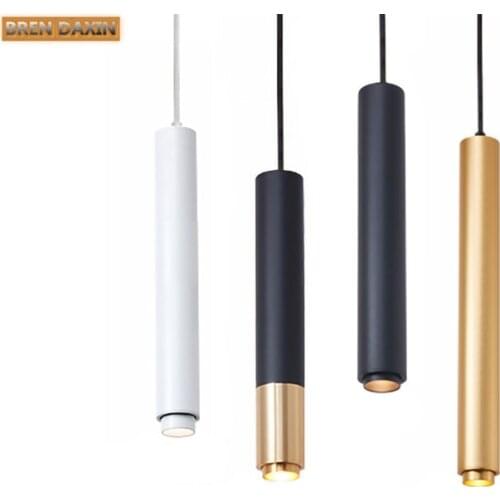 Dimmable COB Pendant Chandelier Lamp Lights 5W 7W 10W Hanging Kitchen Island Dining Room Cylinder Dowlight Spotlight