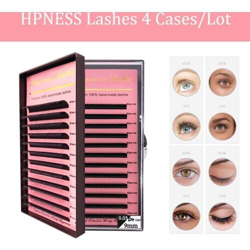 Eyelash Extension 4 Trays/Lot Classic Natural Soft Long Mink Silk Premium All Sizes Mixed Length 3D Individual Lashes Makeup