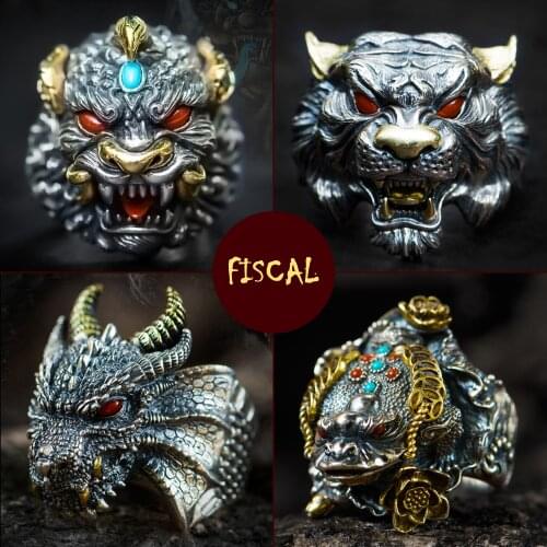 RetroSen Manual Design Silver Mens Ring Adjustable Sculpture Lucky Brave Troops Vintage Give Gifts Personality 2021 New Product