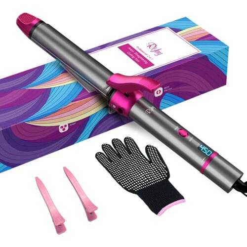 Rifny Hair Curling Iron, Professional 2 IN1 Flat Iron for Hair Straightener with Tourmaline Ceramic Flat Iron and 1 Inch Curling