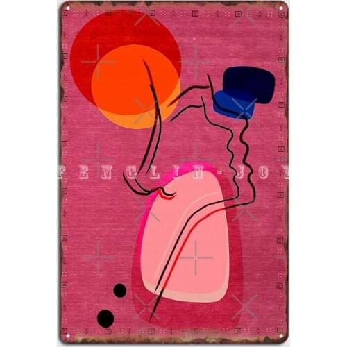 Pink Abstract Berber Moroccan Style Artwork Metal Plaque Poster Wall Pub Pub Garage Create Plaques Tin Sign Poster