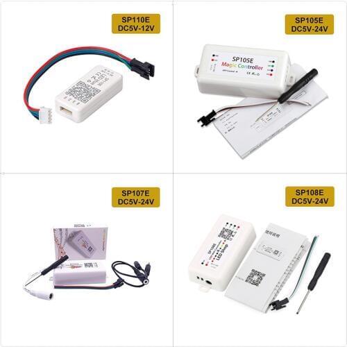 SP108E wifi WS2811 WS2812B Led Music Controller SP107E SK6812 SP105E Bluetooth APA102 SP110E WS2801 Pixels Led Strip DC5-24V