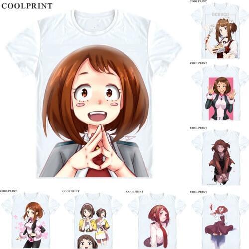 Uraraka Ochako T Shirt Boku no Hero Academia My Hero Academia Men Casual TShirt Premium T-Shirt Printed Short Sleeve Shirts
