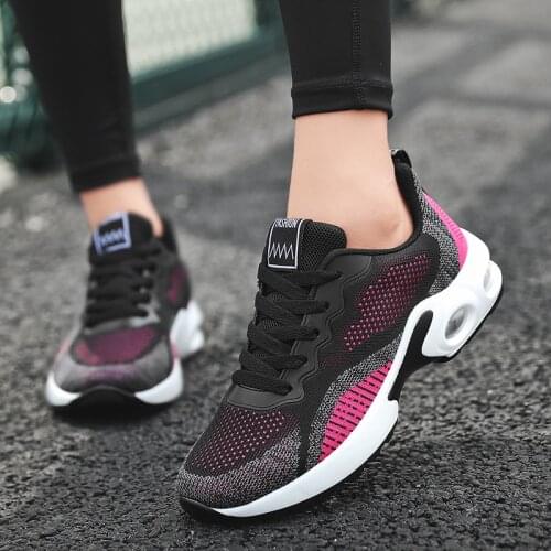 Running Shoes for Women Outdoor Breathable Fashion Womens Jogging Shoes Fitness Air Cushion Platform Sneaker Female Black Shoes