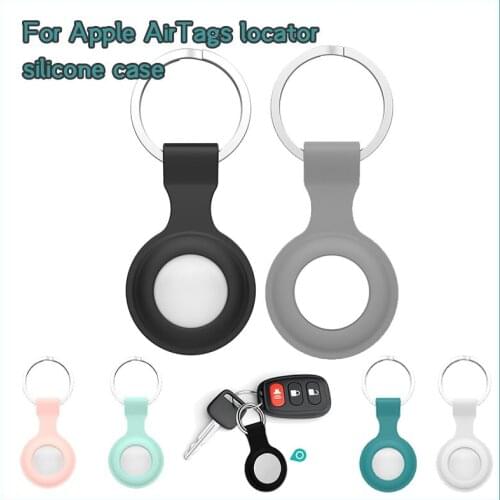 For Apple Airtags Liquid Silicone Protective Case Cover For Apple Locator Tracker Anti-lost Device Keychain Protective