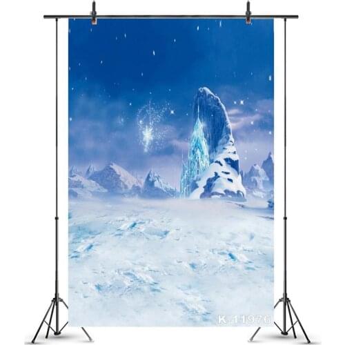 Winter snowflake frozen castle theme backdrop girl birthday party cake table decoration photography background banner
