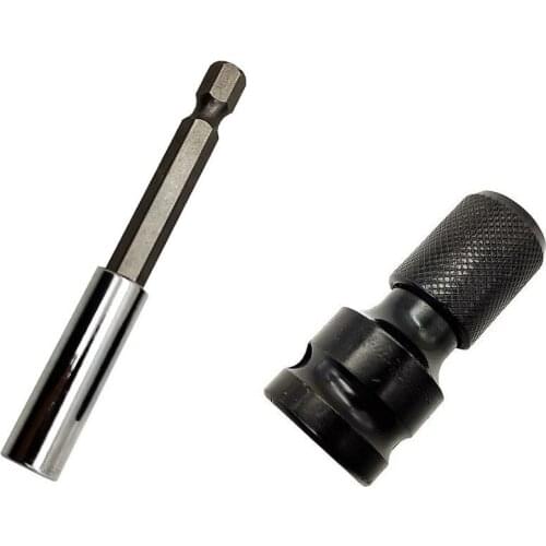 1/2 Square Female Drive To 1/4 Hex Socket Converter Adapter W/ 75mm Bit Holder Wrench Socket Adapter Spanner Set Drive Converte