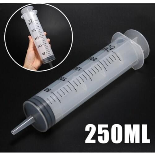 1pc 250ml Reusable Pump Measuring Large Capacity Plastic Disposable Syringe Inlet Pump Oil Measuring