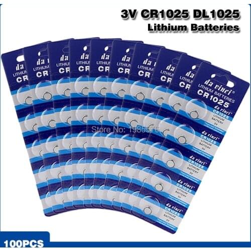 100pcs/pack CR1025 Lithium Button Battery DL1025 BR1025 KL1025 Cell Coin Batteries 3V CR 1025 For Watch Electronic Toy Remote