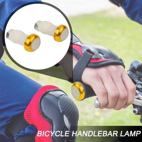 2PCS/set Bicycle Powered Handlebar Light LED Bar End Plugs Warning Signal Lamp Cycling LED Bar Plugs Indicator Safety Lights