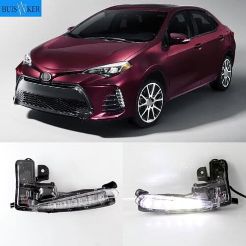 2PCS Led DRL Front Bumper Fog Lights Fog Light Driving Fog Lamp cover Frame for Toyota Corolla SE XSE 2017 2018 2019