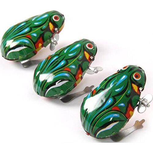 3pcs * Fashion Vintage Wind Up Animal Jumping Frog Retro Classic Clockwork Tin Toy Gift