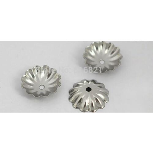 6mm 10mm Stainless Steel Flower Bead Cap Connector Silver tone Spacer Beads DIY Finding Stuff Wholesale