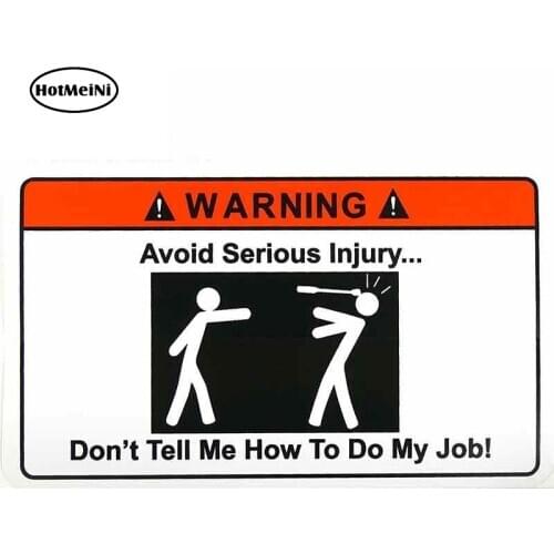 HotMeiNi 13cm x 7.5cm Car Sticker Avoid Injury Warning Sticker Decal Funny Adult Work Office Waterproof Car Styling
