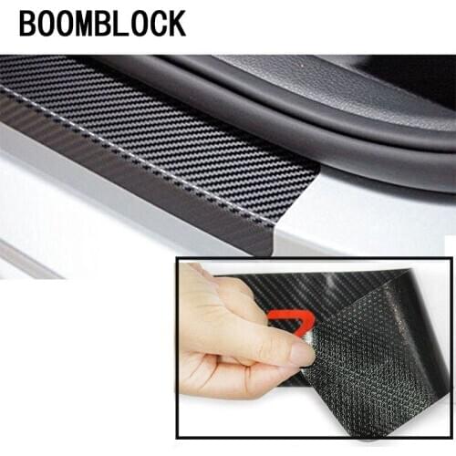 BOOMBLOCK Car Covers Carbon Fiber Stickers Pedal Threshold For Mercedes W204 W210 AMG Benz Bmw E36 E90 E60 Fiat 500 Volvo S80