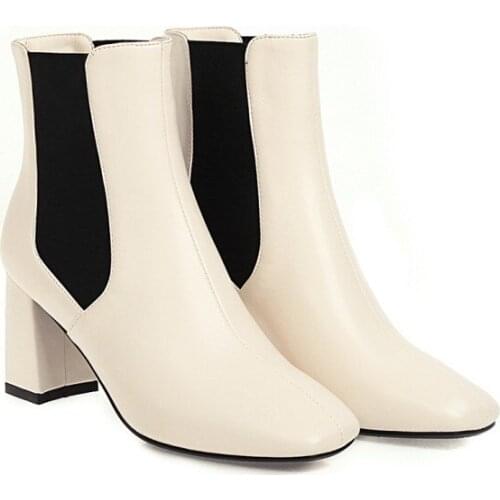 Big Size Square toe boots boots women shoes ankle boots for women ladies boots shoes woman winter