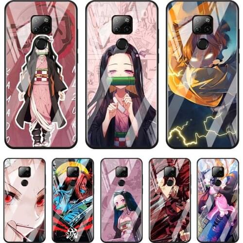 Tempered Glass Cover Anime Demon Slayer For Huawei Y6 Y7 Y9 Y5P Y6P Y8S Y8P Y9A P Smart Z 2019 2020 2021 Phone Case