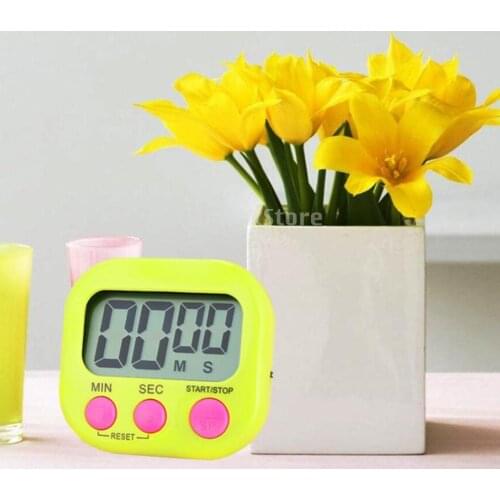 4 Colors Digital Kitchen Timer Large LCD Display for Cook Sports Count Up Countdown Clear Big Digits for Cooking Loud Alarm
