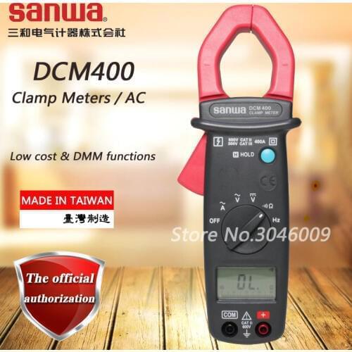 Sanwa DCM400 Digital Clamp Meters/AC; 400A AC Ammeter, Low cost & DMM functions
