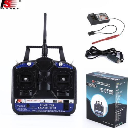 Flysky FS-CT6B High Precision 2.4G CT6B 6ch Transmitter with FS-R6B Receiver Kit for RC Helicopter Racing Drone