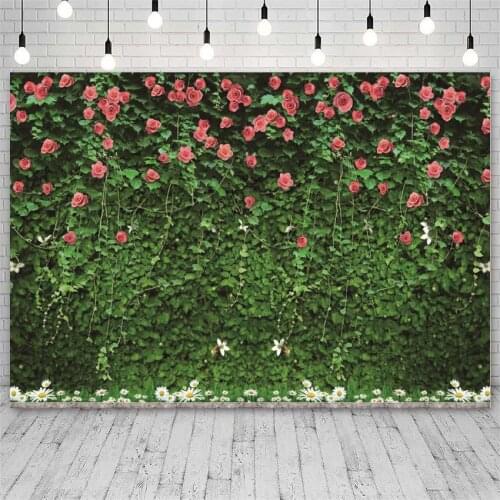 Green Leaves Wall Backdrop for Photography Nature Themed Grass Picture Background Spring Outdoorsy Themed Birthday Party Decor