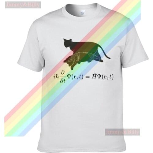 Schrodingers Cat Standing On The Shadow Men Women Summer 100% Cotton Black Tees Male Newest Top Popular Normal Tee Shirts Unisex