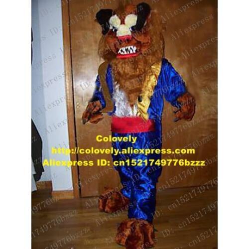 Lively Blue Beast Mascot Costume Mascotte Raubtier Wild Animal Adult With White Sharp Teeth Blue Clothes No.773 Free Shipping
