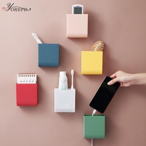 OYOREFD Creative Multi-function Wall Shelf Organizer Remote Holder Wall Mobile Phone Key Sundries Storage Holder Room Organizer
