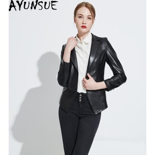 AYUNSUE Genuine Leather Jacket Women Autumn Womens Sheepskin Coat Female Korean Blazer Women Clothes 2020 Chaqueta Mujer MY3971